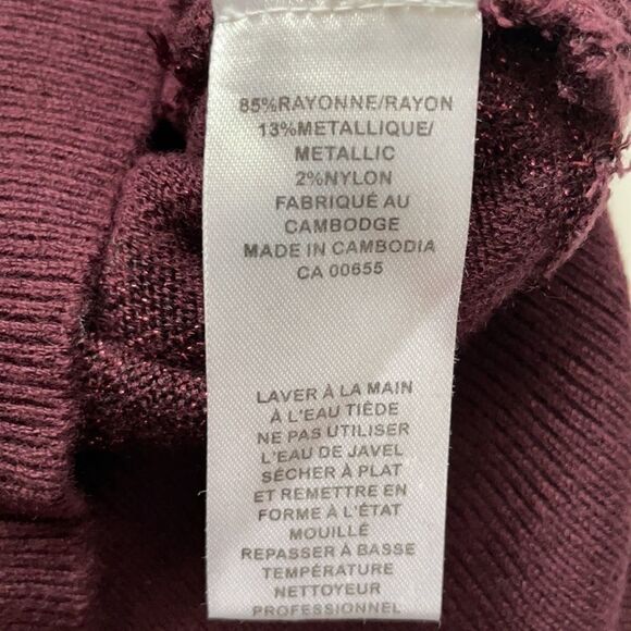 Reitman’s Metallic Striped Short Sleeve Sweater Size Small - Picture 6 of 7